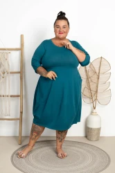 Sukienka Bombka SHEJNA morska Plus Size 46/52