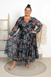 Sukienka siateczkowa LULU wzór morska Plus Size 46/52