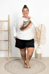 Bluza Masełko LEON Sowa biała Plus Size 44/52