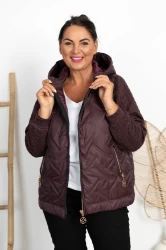 Kurtka na jesień ROWENA burgundowa Plus Size 42-54