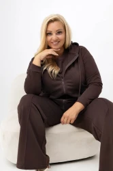 Komplet dresowy 3-częściowy TREY czekoladowy Plus Size 44-50