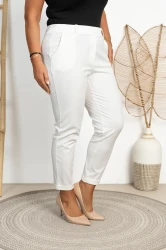 Eleganckie Spodnie SINNER białe Plus Size 2XL-5XL