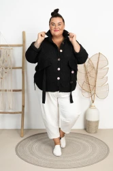 Kurteczka z Bukli HELEN czarna Plus Size 48/54