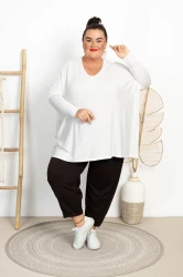 Milusi Sweterek Ponczo JONI śmietankowy Plus Size 48/58