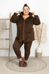Bluza Sztruksowa DERECK czekoladowa Plus Size 48/54