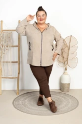 Bluza Sztruksowa DERECK beżowa Plus Size 48/54
