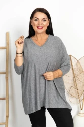 Milusi Sweterek Ponczo JONI grafit Plus Size 48/58