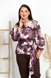 Bluzka elegancka z wiązaniem MARIENN wzór 18 Plus Size 42-52