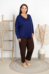 Milusia Bluzka Oversize MANGO granatowa Plus Size 44/54