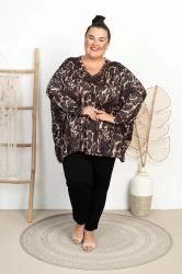Milusi Sweterek Ponczo JONI pantera Plus Size 48/58 