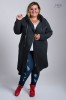 Płaszcz Dresowy grafitowy Plus Size, duże rozmiary  44 46 48 50 52 54