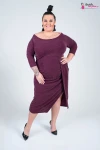 Wyszczuplająca Sukienka FERRARA fioletowa ze srebrną nitką Plus Size 44-52