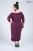 Wyszczuplająca Asymetryczna Sukienka FERRARA fioletowa z rozporkiem Plus Size 44-52