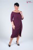 Wyszczuplająca Asymetryczna Sukienka FERRARA fioletowa z rozporkiem Plus Size 44-52