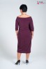 Wyszczuplająca Asymetryczna Sukienka FERRARA fioletowa z rozporkiem Plus Size 44-52