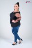 Bluzka Hiszpanka z tiulowymi rękawami LULA Plus Size 42/52