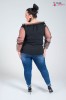 Bluzka Hiszpanka z tiulowymi rękawami LULA Plus Size 42/52
