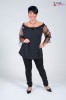 Bluzka Hiszpanka z tiulowymi rękawami LULA Plus Size 42/52