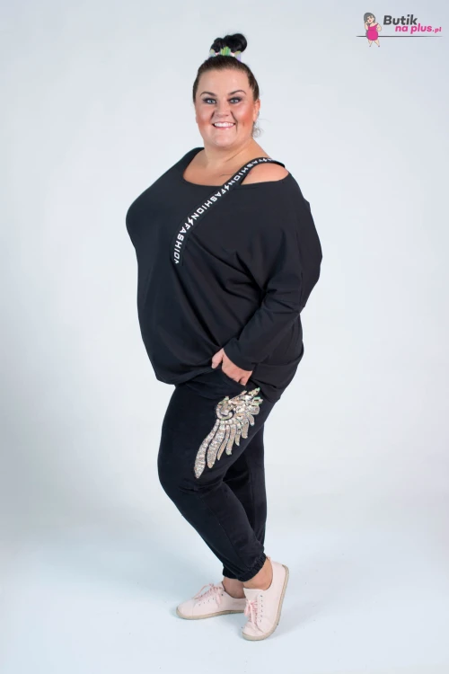 Bluzka z opuszczonym rękawem Oversize CASINO Taśma Fashion