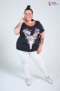 T-Shirt czarny MOLLY Jeleń Plus Size