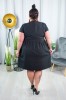 Sukienka kopertowy dekolt czarna fason literka A plus size 44 46 48 50 52