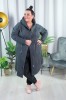 Płaszcz Dresowy grafitowy Plus Size, duże rozmiary  44 46 48 50 52 54