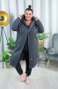 Płaszcz Dresowy grafitowy Plus Size, duże rozmiary  44 46 48 50 52 54