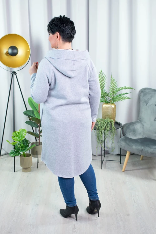 Płaszcz Dresowy melanż Plus Size duże rozmiary 44 46 48 50 52 54