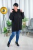 Płaszcz Oversize z Bukli czarny Plus Size 44-56