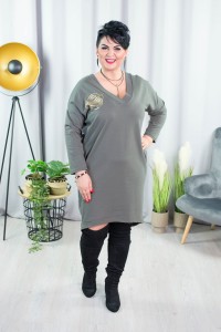 Sukienka FERGI SZPIC Orginal khaki Plus Size 44/48