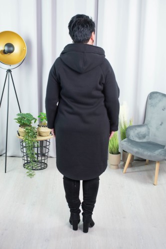 Płaszcz Dresowy SYNC czarny Plus Size duże rozmiary 44 46 48 50 52 54