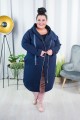 Płaszcz Dresowy granatowy Plus Size duże rozmiary 44 46 48 50 52 54