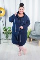 Płaszcz Dresowy granatowy Plus Size duże rozmiary 44 46 48 50 52 54