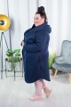 Płaszcz Dresowy granatowy Plus Size duże rozmiary 44 46 48 50 52 54