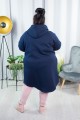 Płaszcz Dresowy granatowy Plus Size duże rozmiary 44 46 48 50 52 54