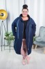 Płaszcz Dresowy granatowy Plus Size duże rozmiary 44 46 48 50 52 54