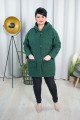 Wiosenny Płaszcz Oversize z Bukli butelkowy Plus Size 44-56