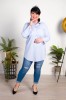 Długa Koszula z guzikami na plecach JOY granatowa wzorek Plus Size 46-52