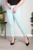 Spodnie 7/8 MIKSA z zipem miętowe Plus Size 42-58