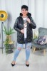 Wiosenna Kurtka pikowana ARIN czarna Plus Size 44-50