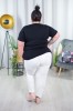 Spodnie materiałowe w gumę PORTI białe Plus Size 44-52