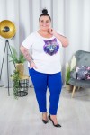 Spodnie materiałowe w gumę PORTI chaber Plus Size 44-52
