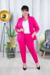 Spodnie materiałowe w gumę PORTI fuksja Plus Size 44-52