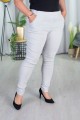 Spodnie w gumkę wysoki stan jasne siwe Plus Size 42 44 46 48 50 52 54 56 58 60