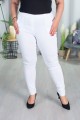 Spodnie w gumkę wysoki stan białe Plus Size 42 44 46 48 50 52 54 56 58 60