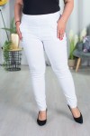 Spodnie w gumkę MIKSA DŁUGIE 09 wysoki stan białe Plus Size 42-60