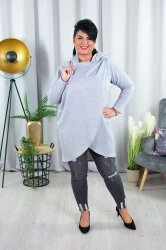 Bluza Ponczo NEGRI melanż Plus Size L-4XL