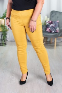 Spodnie w gumkę MIKSA DŁUGIE 09 wysoki stan miodowe Plus Size 42-60