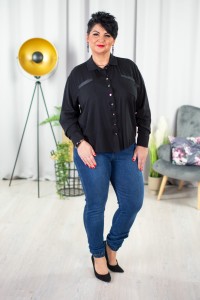 Taliowana Koszula DILEMA czarna Plus Size 44-52