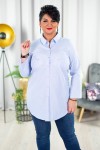 Długa Koszula z guzikami na plecach JOY w paski Plus Size 44-52